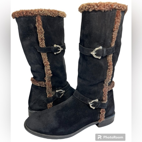 Stuart Weitzman Mid-calf Suede Moto Boots, Women’s 7.5 - Picture 1 of 13